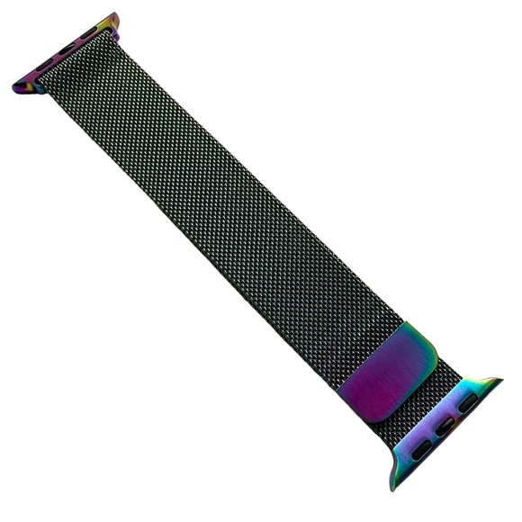 NEW Rainbow Iridescent Stainless Steel Apple Watch Band 42/44/45/49mm - Picture 3 of 9